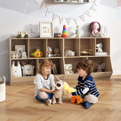 5-Cube Wooden Kids Toy Storage Organizer - Natural
