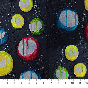 Tissu en coton à pois peints noirs Transcendence par yard