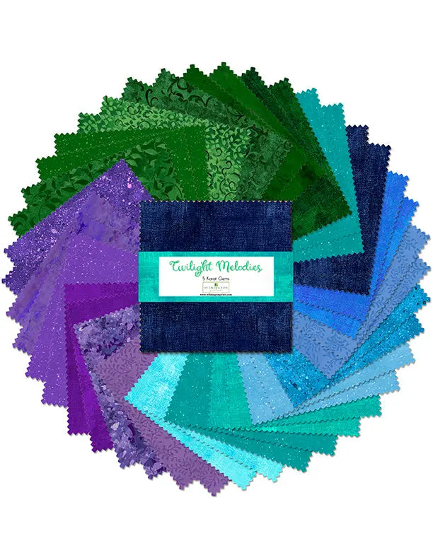 Twilight Melodies - 5 Karat Fabric Squares