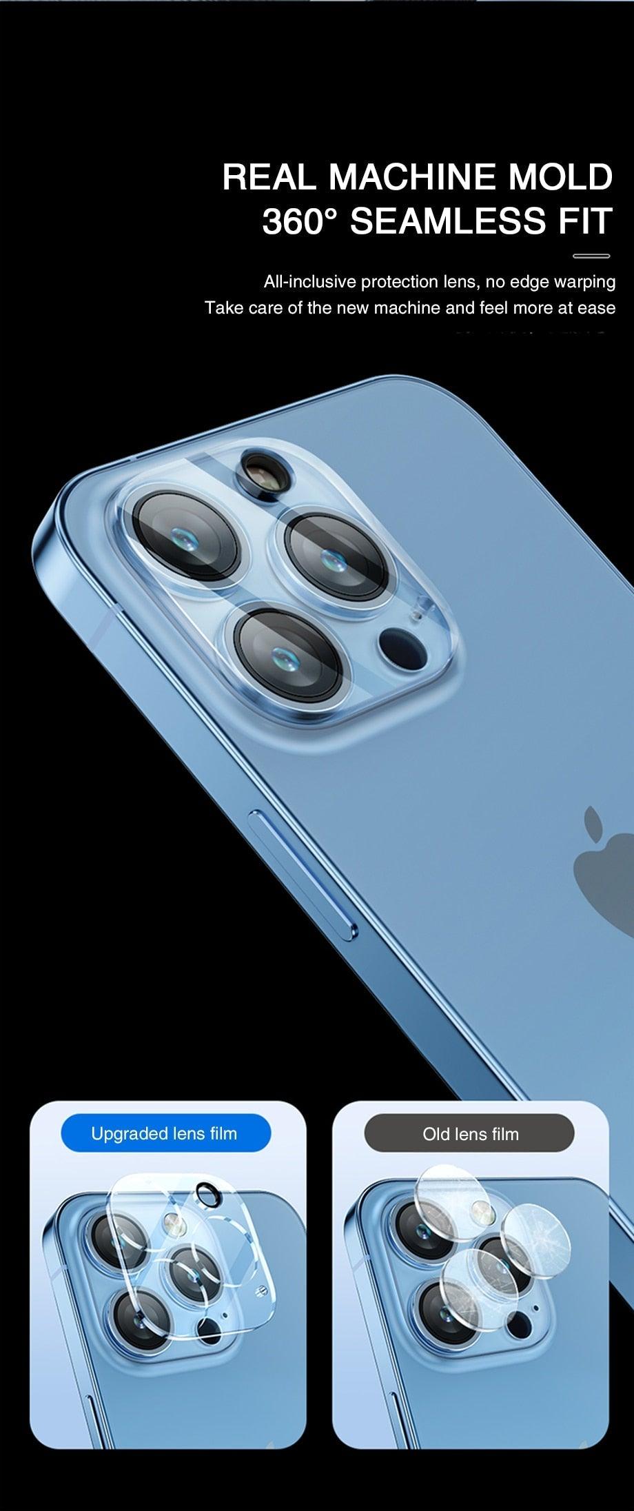 9D Tempered Glass Camera Lens Protector for iPhone