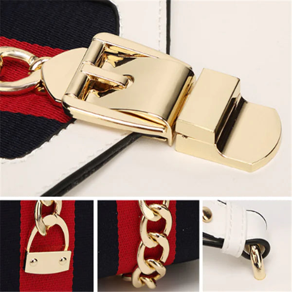 Elegant Small Square Crossbody Bag with Ribbon Detail