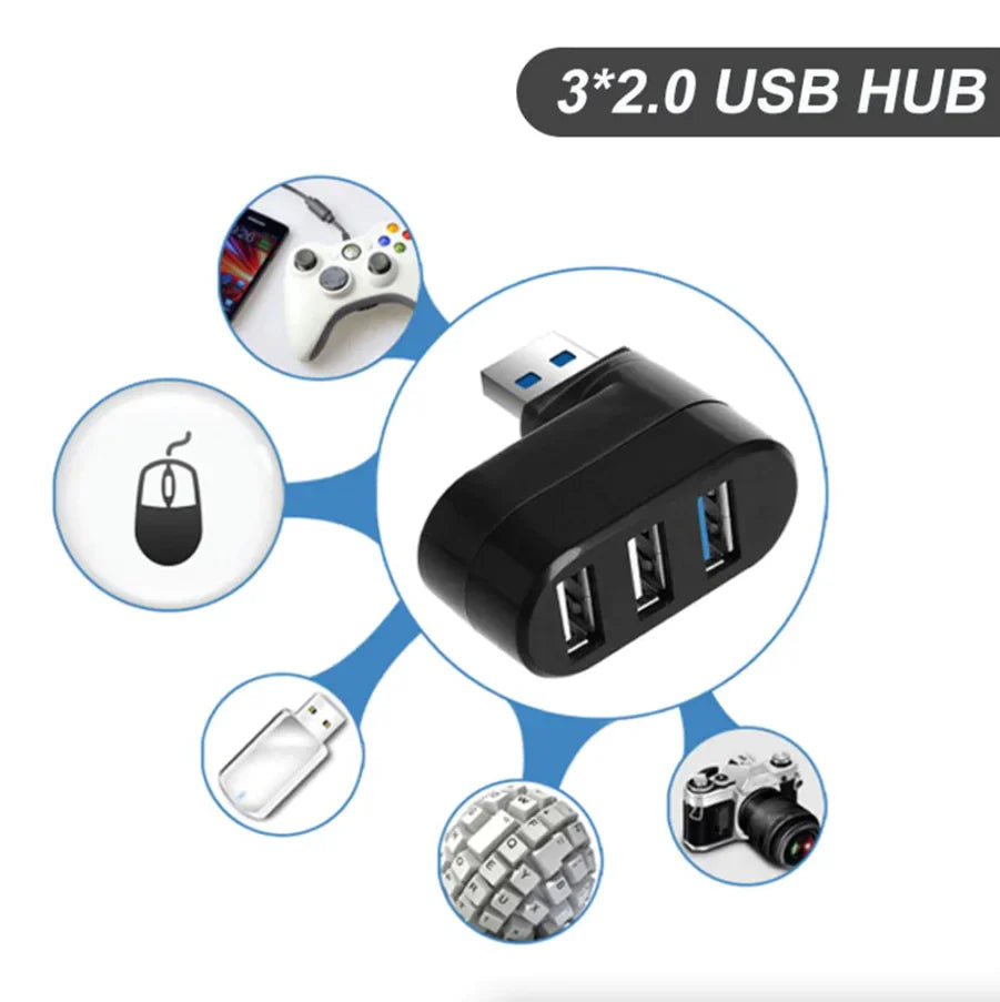 Répartiteur Multi HUB USB 3.0 à 3 Ports Haute Vitesse pour Bureau et Ordinateur Portable