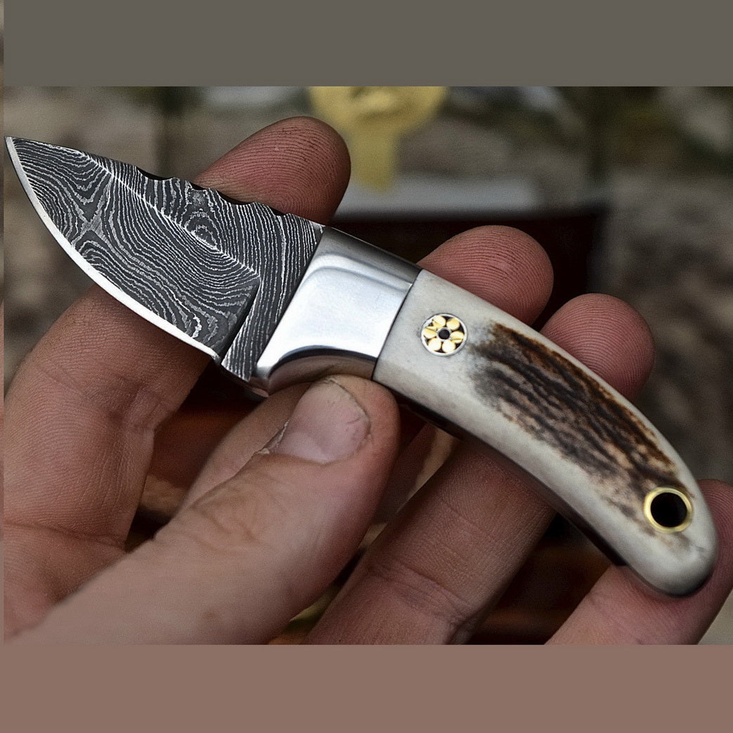 Elite Damascus Steel Compact EDC Skinner Knife - Korvel