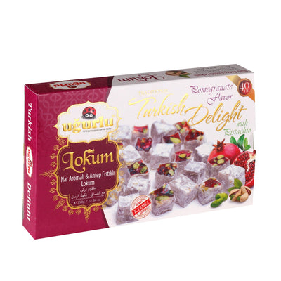 Uğurlu Pomegranate & Pistachio Turkish Delight – 250g (Narlı Fıstıklı Lokum)