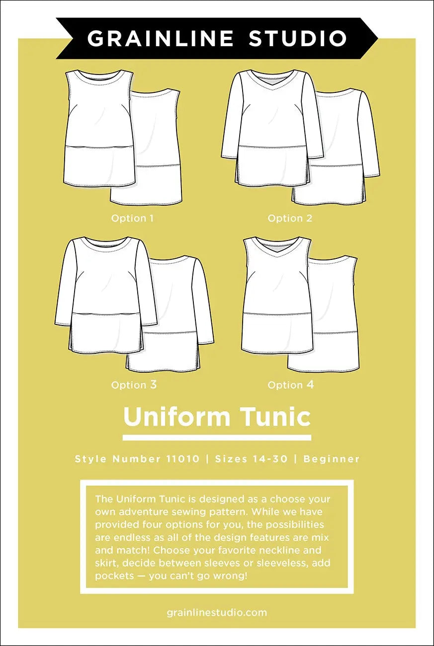 Patron de couture de tunique uniforme personnalisable 14-30