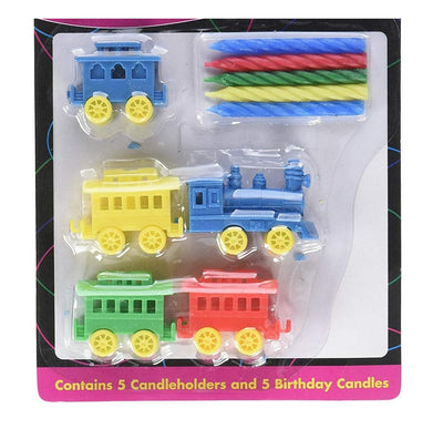 Party Train Candle Holder Set with Birthday Candles