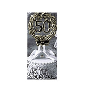 Golden Anniversary Cake Topper with Doves