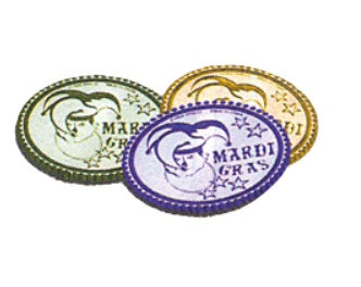 Vibrant Mardi Gras Coins - Assorted Colors, 1-1/2"