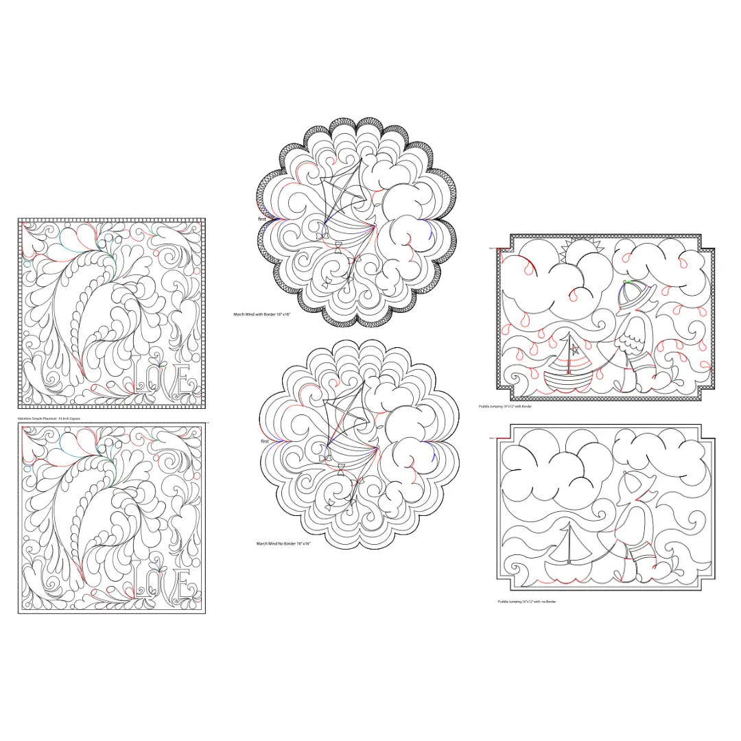 270 Holiday Placemats Pantograph by Linda V. Taylor