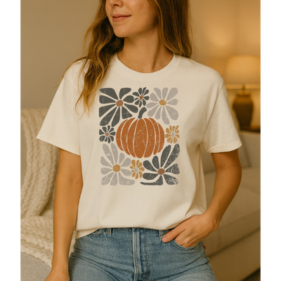 Pumpkin Floral Graphic Tee 5321