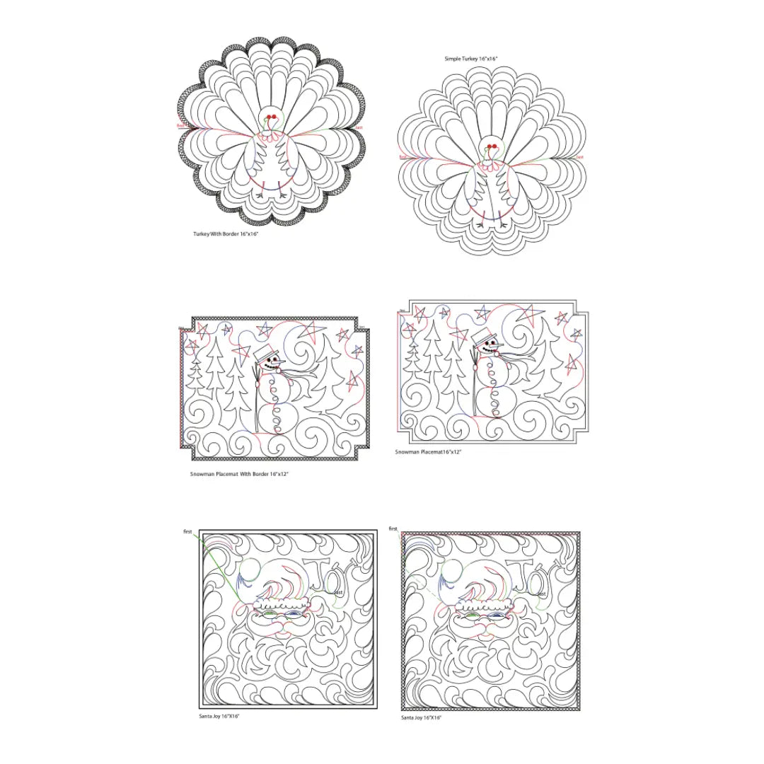 271 Placemats de Fête B Pantographe par Linda V. Taylor