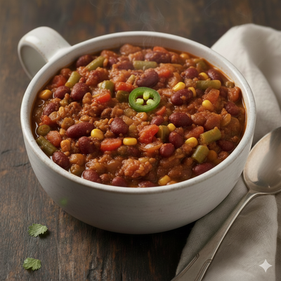 Gourmet Vegan Vegetable Chili Meal