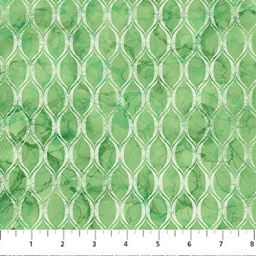 Tissu en coton vert à treillis Veranda - 44"/45" par yard