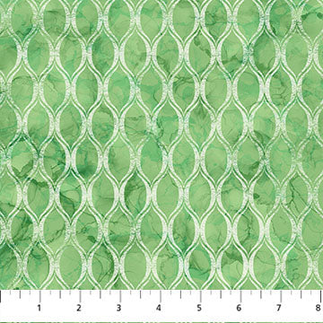 Veranda Lattice Green Cotton Fabric - 44"/45" Per Yard