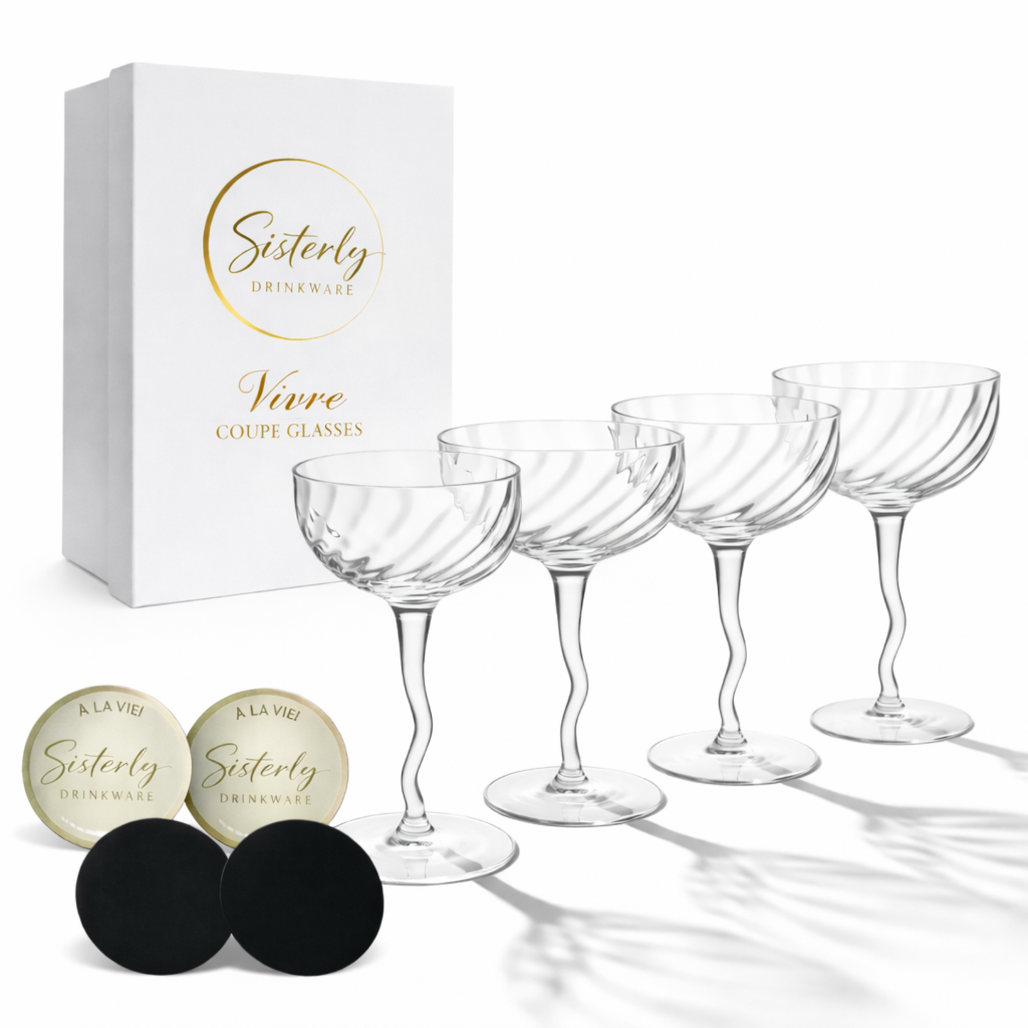 Vivre Elegance Coupe Glass Set - Timeless Crystal Design