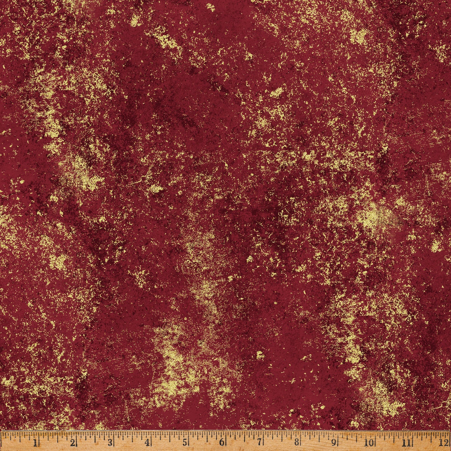 Tissu en coton classiques des fêtes bordeaux/or - 43"/44" par yard