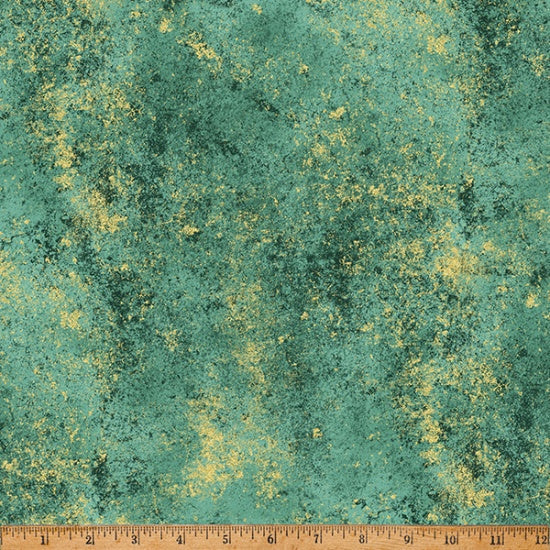 Eucalyptus/Gold Brilliance Cotton Fabric - 43"/44" Per Yard