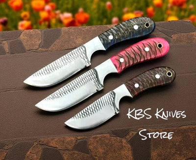 Premium Cowboy Knife Set – 3-Piece Homesteader Collection with Custom Leather Sheaths - Korvel