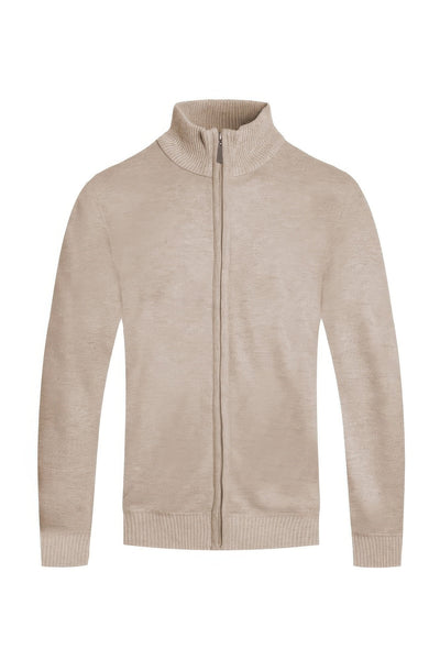 Men's Solid Full Zip Sweater
