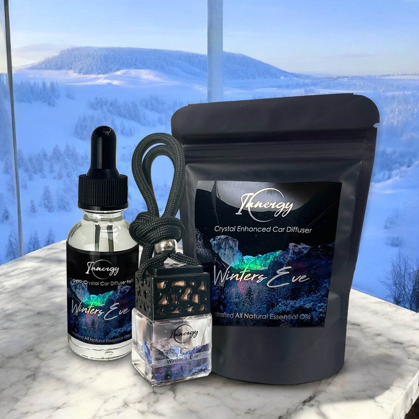 Exclusive Winter's Eve Crystal-Infused Car Diffuser - 8ml - Korvel