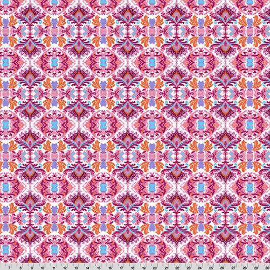 Tela de Cuddle de Damasco Wanderlust Rosa por Yarda