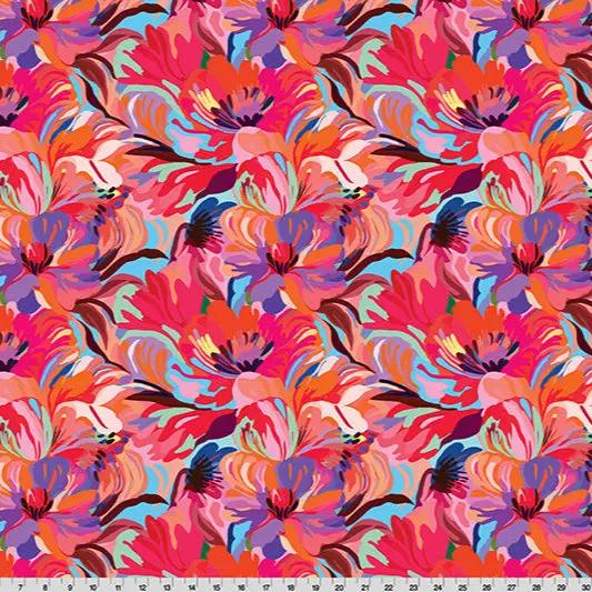 Tela de Cuddle Rosa con Flores Wanderlust por Yarda