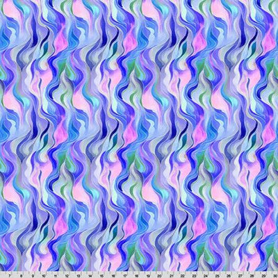 Tela de Cuddle Azul para Acolchar Wanderlust Rainbow por Yarda