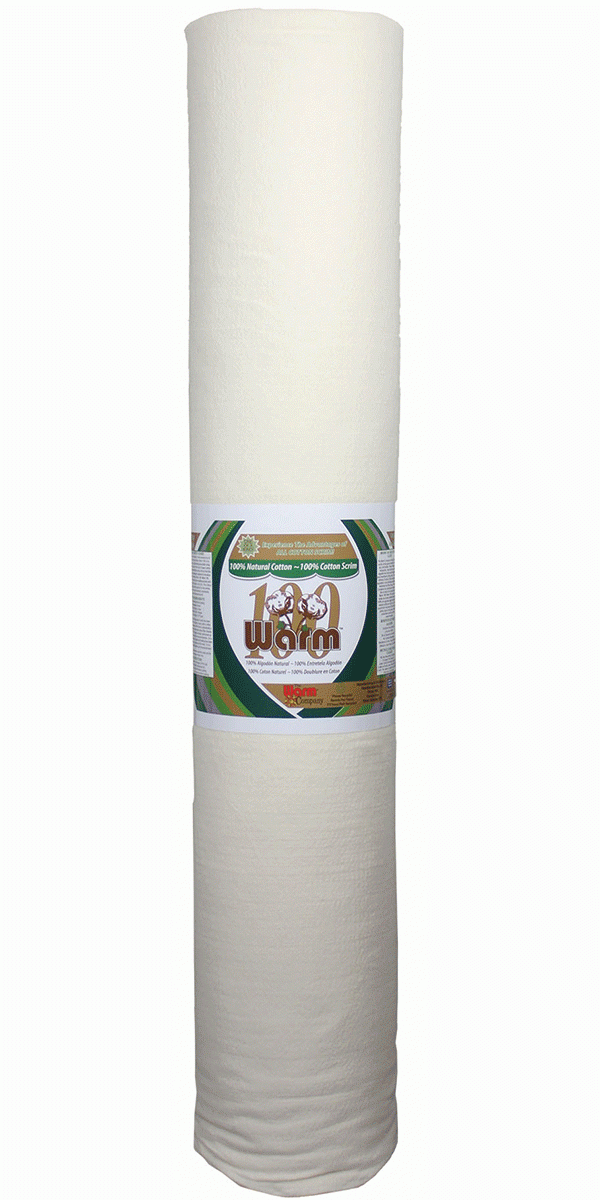 Warm 100 110" x 25 YD Premium Cotton Batting