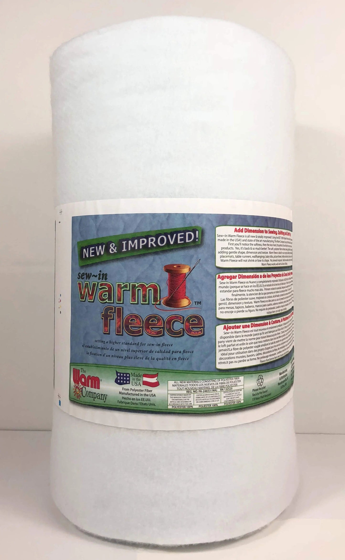 Batting de Fleece Cose 45" x 20 YD - Fleece Suave para Acolchar