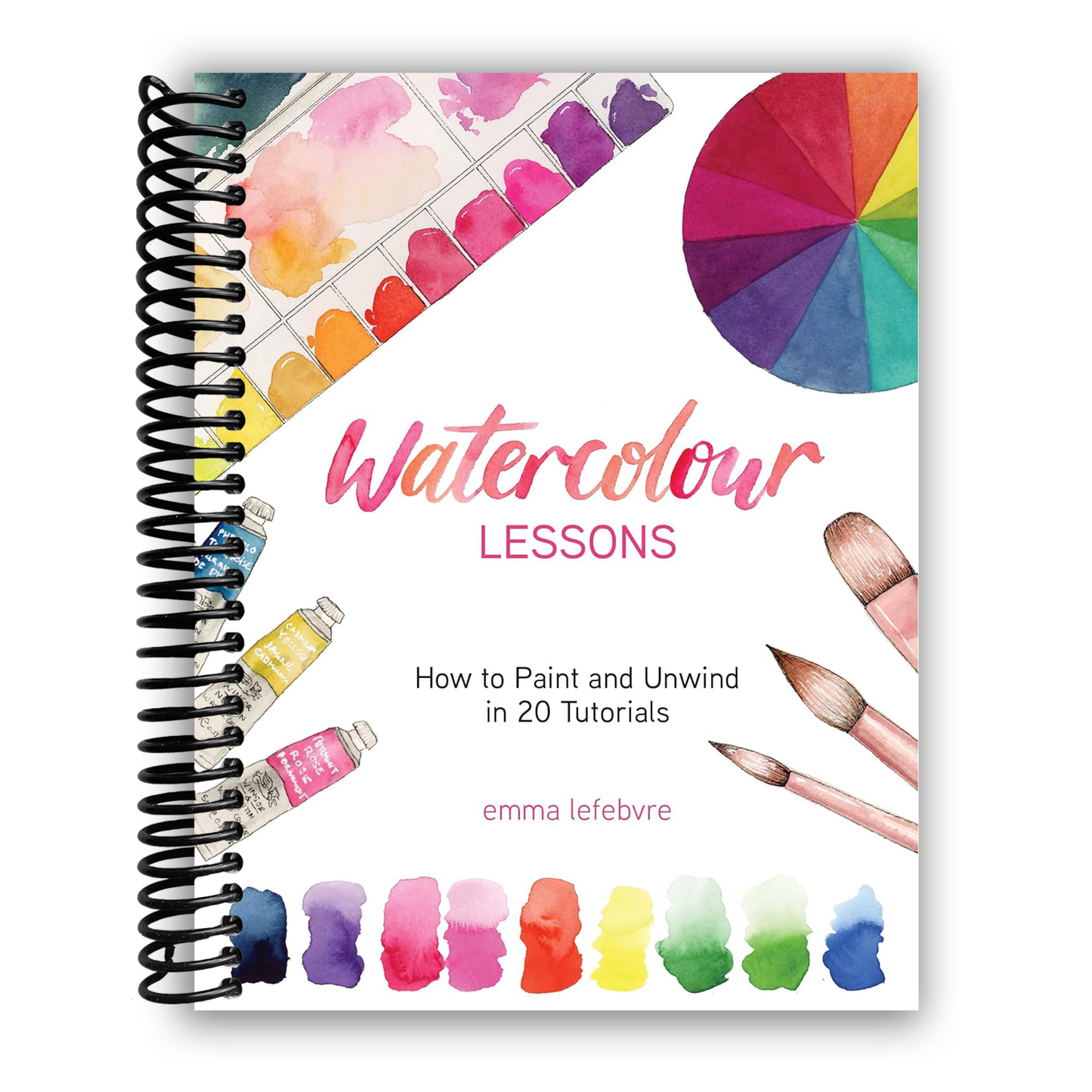 Watercolour Lessons: How to Paint and Unwind in 20 Tutorials (Spiral Bound) - Korvel