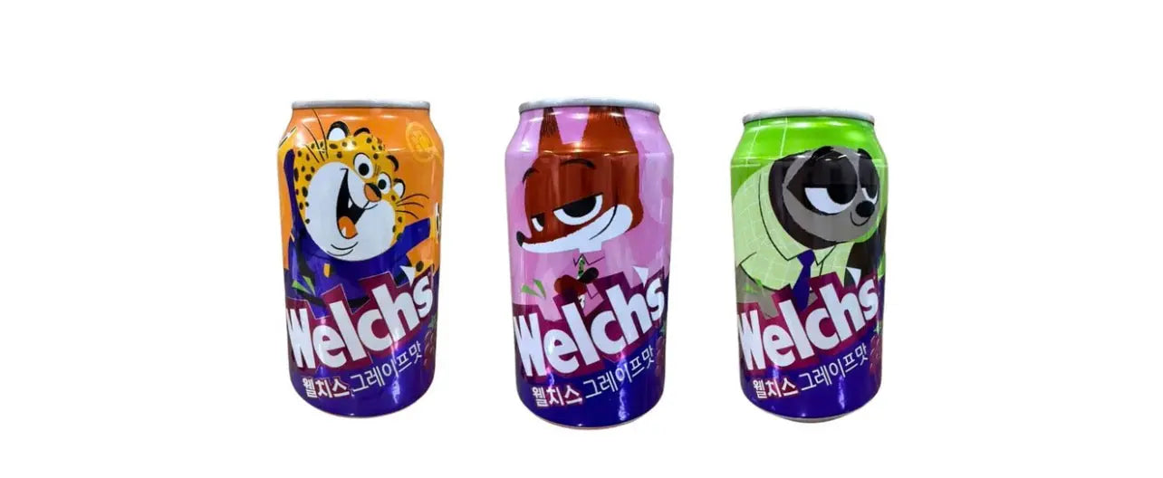 Welch’s Assorted Character Cans – Korean Grape Soda Import