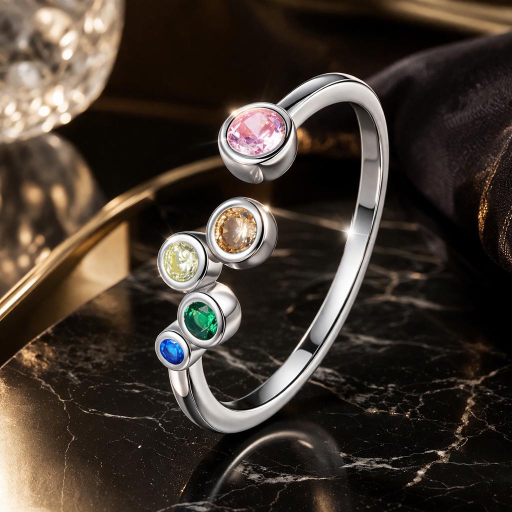 Bague de fiançailles en argent sterling 925 avec pavé en CZ
