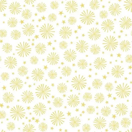 White and Gold Sparklers Cotton Fabric - 43"/44" Per Yard