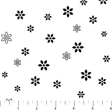 White Basic Blooms Soho Cotton Fabric - 44"/45" Per Yard