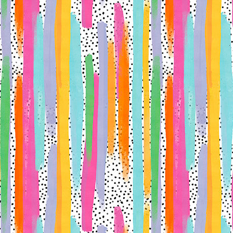 White Mingle Brush Strokes Cotton Fabric - 44"/45" Per Yard