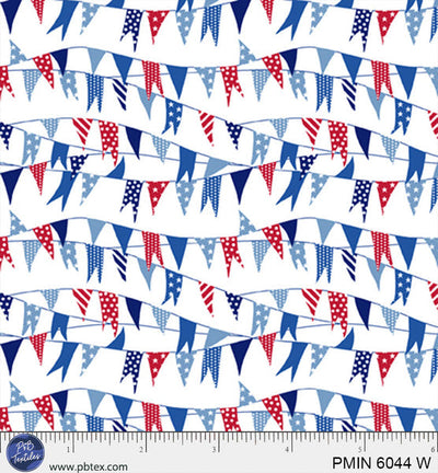 White Patriotic Minis PMIN-6044-W Cotton Fabric Per Yard