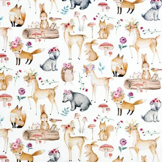 Tela de Nieve Digital Cuddle Sweet Darlings Blanca por Yarda