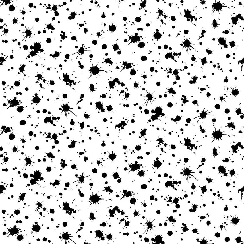 White With Black Splashes Cotton Wideback Fabric