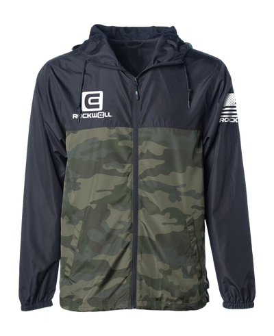 Packable Windbreaker Jacket in Black/Green Camo - Korvel