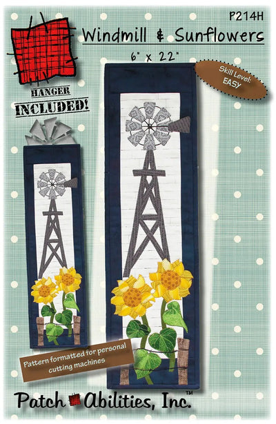 Patron de couture de moulin à vent et de tournesols avec support