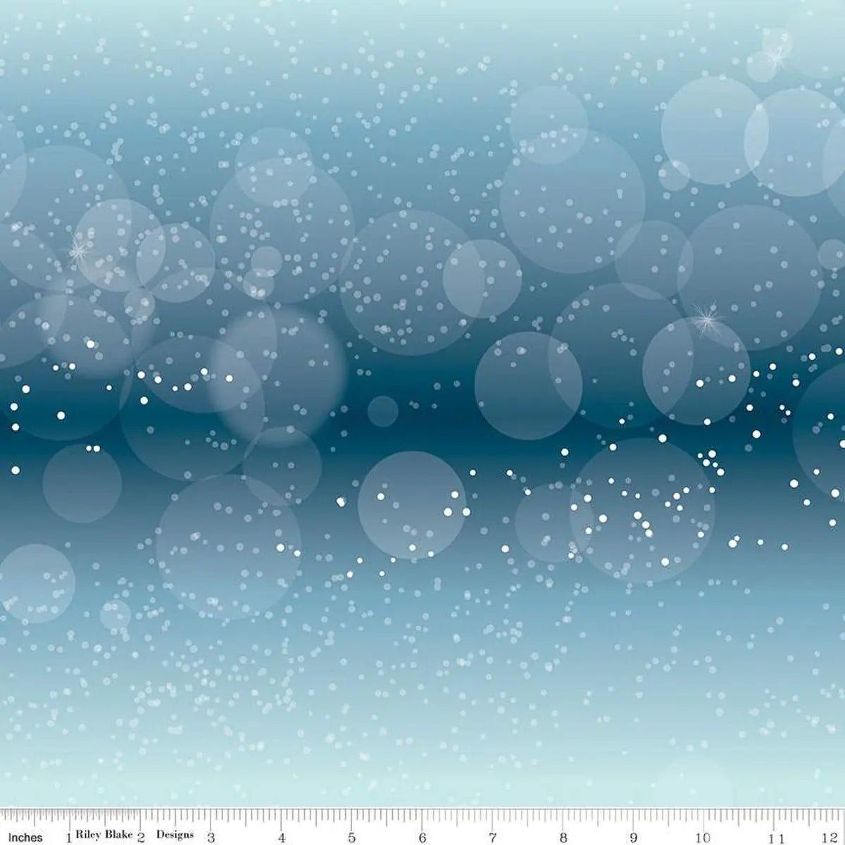 Winter Magic Flurries Blue Cotton Wideback Fabric