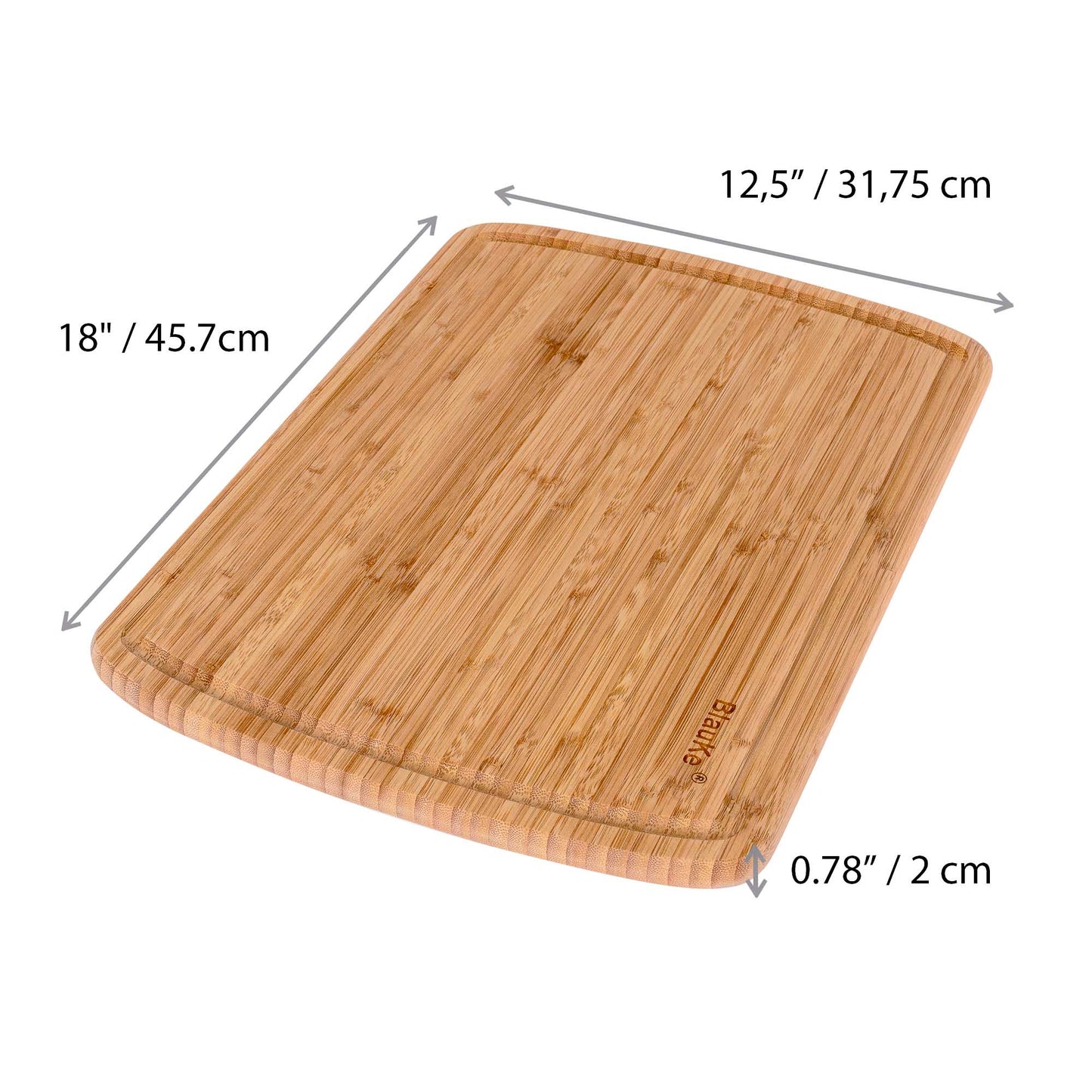 Extra Large Bamboo Cutting Board – 18"x12" Double-Sided with Deep Juice Groove - Korvel