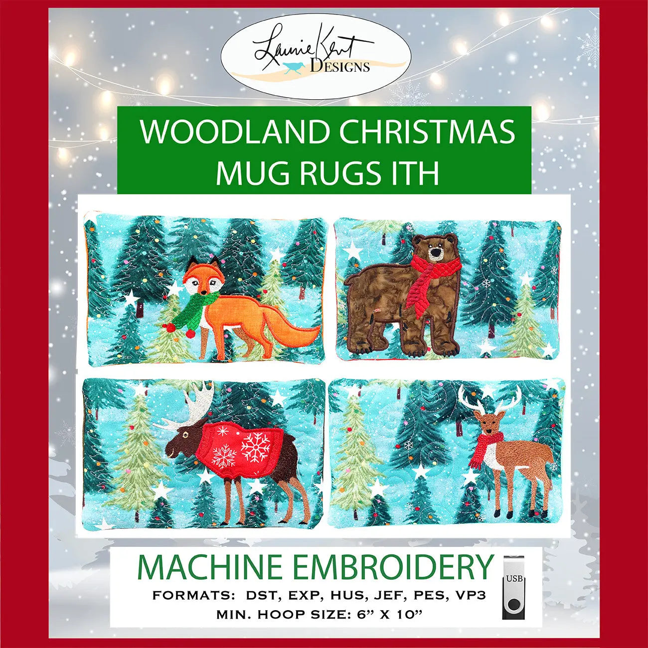 Alfombrillas de Navidad Woodland ITH