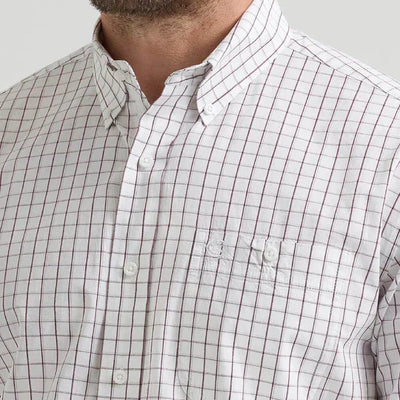 George Strait Men's Wine Checkered Shirt | Wrangler - Korvel