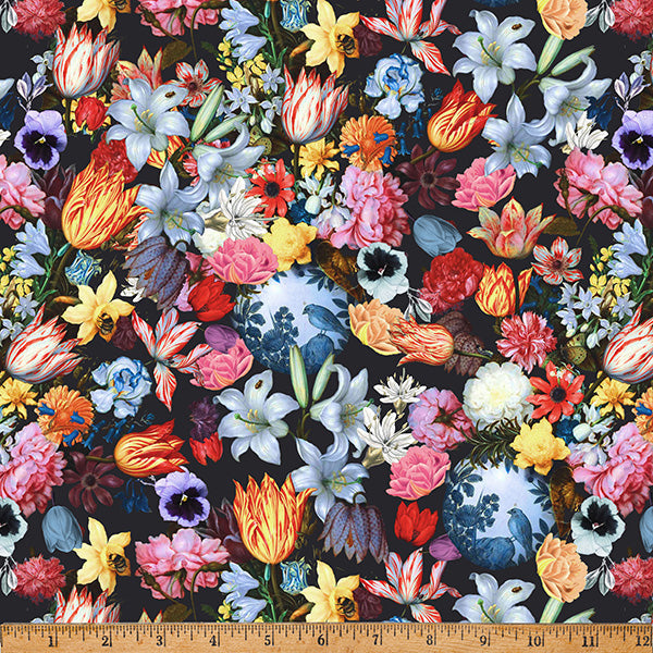 Tissu Onyx Floral Paris Luck - 43"/44" par yard