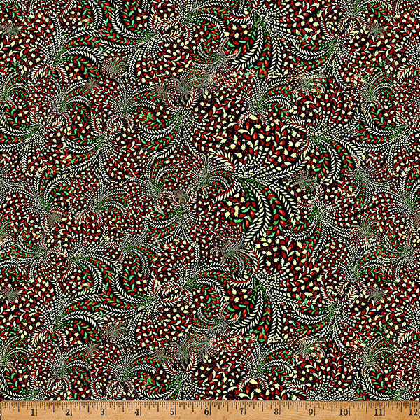 Tela de Algodón con Plumas Negras - 43"/44" por Yarda