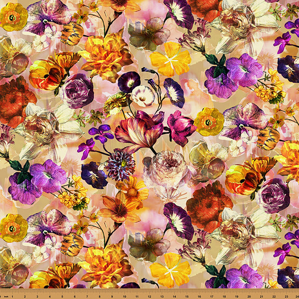 Tela de Algodón Amber Floral Mousing Around - 43"/44" por Yarda