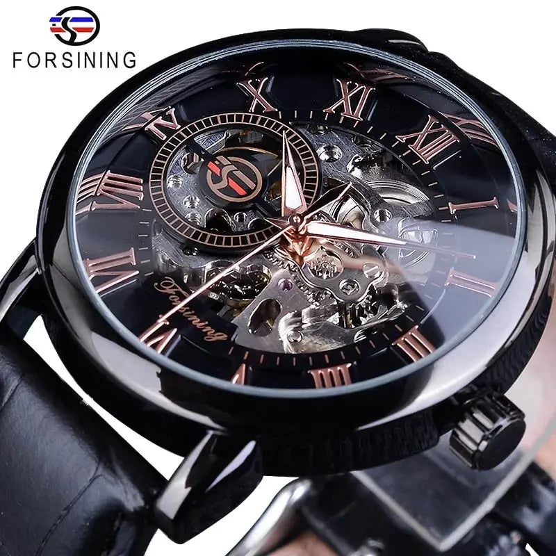 Montre Mécanique de Luxe pour Homme avec Bracelet en Cuir