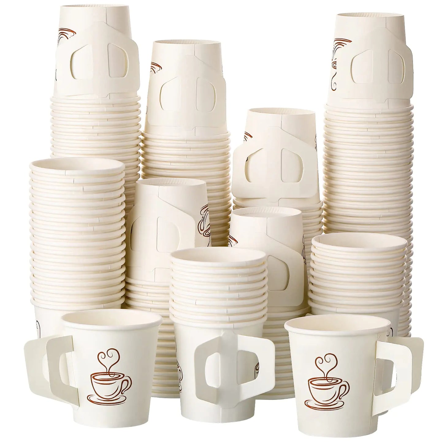 Tessco gobelets en papier jetables pour espresso de 4 oz avec poignée - 200 unités