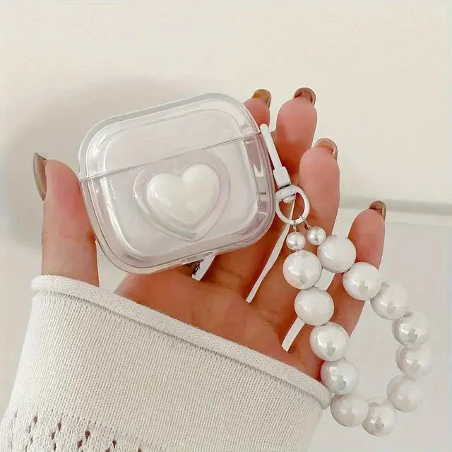 Transparent Headphone Case with Bead Bracelet